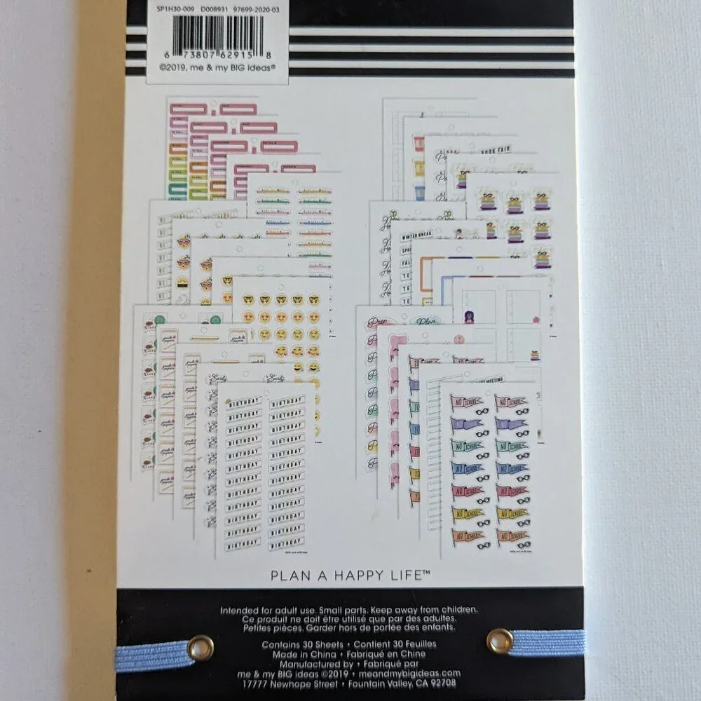 NWT Back to School Happy Planner 'Teacher Icons' 737 pcs Sticker Book Big Class